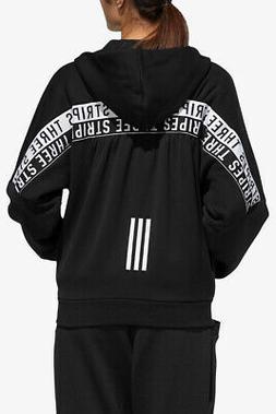 Adidas Felpa Full Zip Con Cappuccio 3-Stripes Wording GF6977