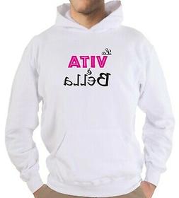 Felpa Fun hoodie KJ80 La vita &egrave; bella Happiness ironic feli