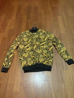 Felpa Zara Gialla Con Teschi Modello Versace Medium