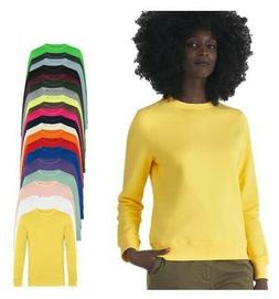Felpa Girocollo Donna Felpata Morbida Cotone Ring-Spun Magli