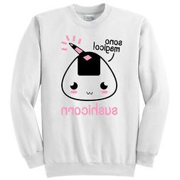 Felpa girocollo donna Sushicorn: sono magico! Sushi unicorno