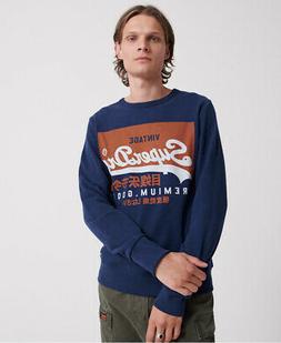 Superdry Felpa girocollo in cotone biologico con logo Vintag
