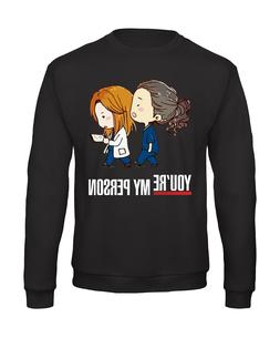 FELPA girocollo NERO GREY'S ANATOMY YOU'RE MY PERSON NEW