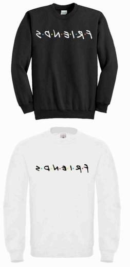 felpa girocollo unisex felpata bianca friends serie tv idea 