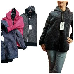 FELPA GIUBBINO ZIP DONNA CON CAPPUCCIO FODERATO INTERNAMENTE
