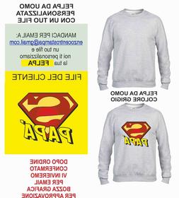 FELPA GRIGIA  DA UOMO FASHION GIROCOLLO CON STAMPA PERSONALI