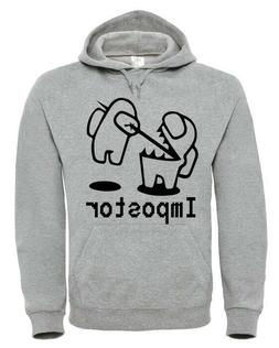 Felpa Grigia IMPOSTORE AMONG US MAGLIA internet videogame Ma
