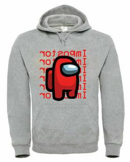 Felpa Grigia IMPOSTORE AMONG US MAGLIA internet videogame Ma