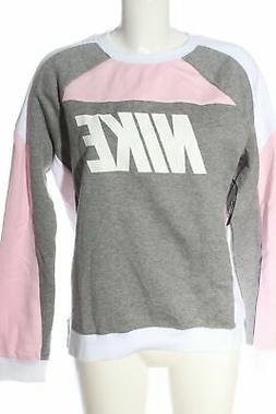 NIKE Felpa grigio chiaro-rosa puntinato stile casual Donna T