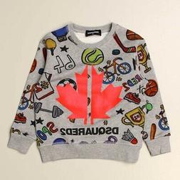 FELPA DSQUARED2 GRIGIO GIROCOLLO MAGLIA CALDA FANTASIA MULTI