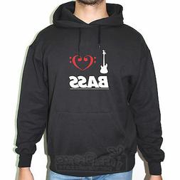 FELPA FRUIT OF THE LOOM HOODIE I LOVE BASS BAND ROCK METAL F
