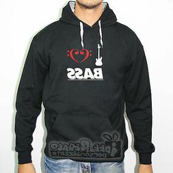 FELPA HOODIE KAPUZE SUDADERA I LOVE BASS BAND ROCK METAL FRI