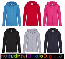 Felpa Lady-Fit con cappuccio e cerniera  Fruit of the Loom