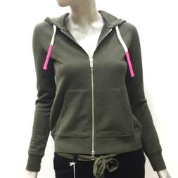 Sun68 Felpa Maglia Donna Manica Lunga Casual Cappuccio Verde