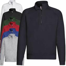 FRUIT OF THE LOOM Felpa Manica Lunga con Mezza Zip Premium N