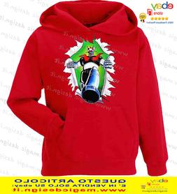 FELPA MAZINGA Z MAZINGER CARTONI ANNI 80 ANIME MANGA TAGLIE 