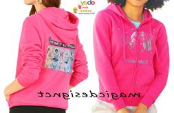 Felpa Miracle tunes stampa con brillantini cappuccio zip lun
