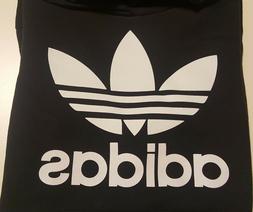 felpa nera girocollo logo adidas trifoglio