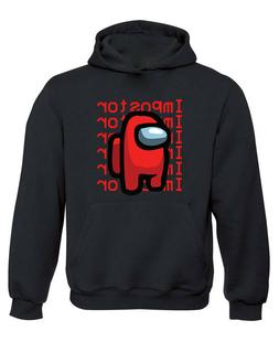 Felpa Nera IMPOSTORE AMONG US MAGLIA internet videogame Magl