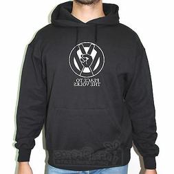 FELPA NERA FRUIT OF THE LOOM PEACE VOLKS PARODIA LOGO AUTO V