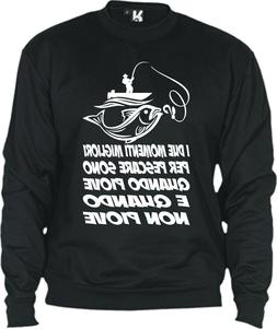 Felpa nera Uomo Stampata PASSIONE PESCA x pescatore appassio