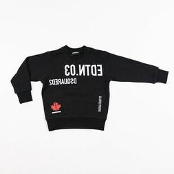 FELPA DSQUARED2 NERO BAMBINO PE21 MAGLIA MANICA LUNGA RAGAZZ