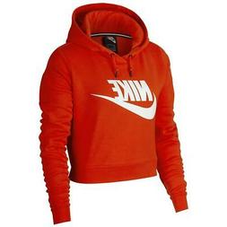 NIKE FELPA NSW RALLY CROP W - ROSSO/BIANCO - AQ9965-634