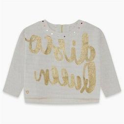 FELPA TUC TUC PER BAMBINA IN PELUCHE CON INSERTI ORO COLORE 