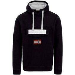 Felpa Napapijri per Uomo Burgee 2 con Cappuccio Nero Black M
