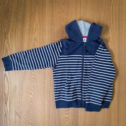 Felpa Petit Bateau Bambino 8 Anni Con Cappuccio A Righe Blu