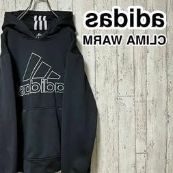 Adidas Felpa Pullover Nero Grande Logo Ricamato Maniche