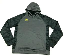 Adidas Felpa Pullover Ragazzi Taglia XL 18 Nero Grigio Cappu