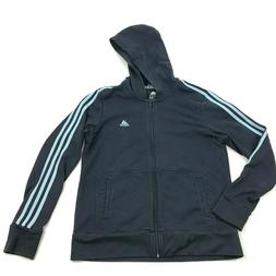 Adidas Felpa Pullover Ragazzi Taglia XL YXL Blu Navy con Cap
