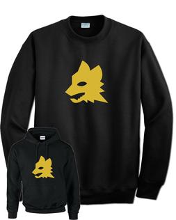 FELPA ROMA lupa vintage stemma giallo calcio cappuccio senza