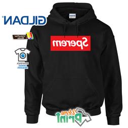 Felpa Sperem No Suprem Logo Cappuccio Gildan  Nera Uomo Donn