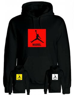 Felpa stampa JORDAN Michael nera unisex con cappuccio SENZA 