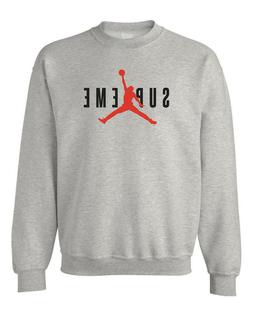 Felpa stampa SUP JORDAN EME Michael senza cappuccio grigio S