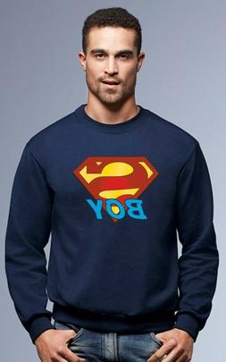FELPA super boy SUPERMAN SUPER RAGAZZO MAGLIA UOMO IDEA REGA