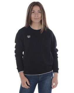 felpa sweatshirt hoodie cotone donna nero 952