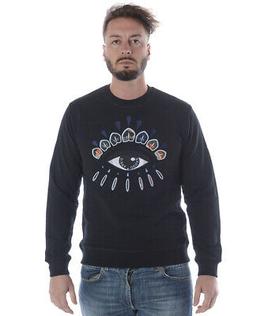 Felpa Kenzo Sweatshirt Hoodie EYE Cotone Uomo Nero 4XK5SW092