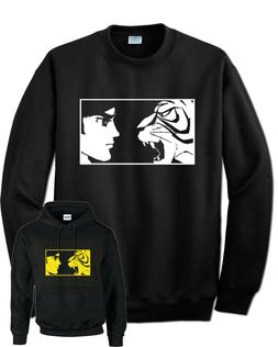 Felpa Tigerman cartoon uomo tigre stampa gialla o bianca con