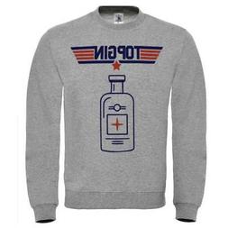 Felpa Top Gin, Scritta Divertente Barman, Film Top Gun, Magl