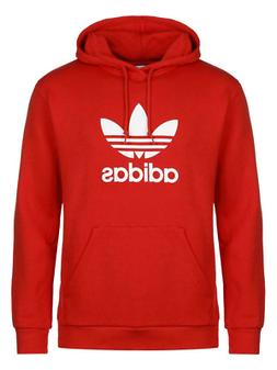 Felpa Adidas Trefoil Hoodie uomo donna rosso garzate con cap