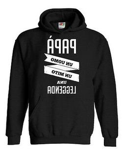 Felpa Unisex  "Pap&agrave; Uomo, Mito, Leggenda"  con cappuccio, I