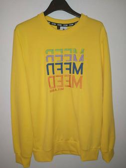 FELPA UOMO MADE IN ITALY 100% COTONE MARCA "MEED" GIALLO NIK