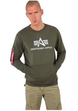 Felpa Alpha Industries uomo 3D logo verde