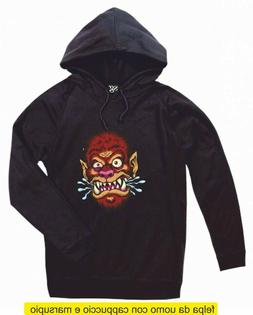FELPA UOMO BAMBINO HALLOWEEN MOSTRO ZOMBIE HORROR CON CAPPUC