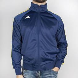 Felpa Kappa Uomo Blu collo alto in acetato bande laterali st