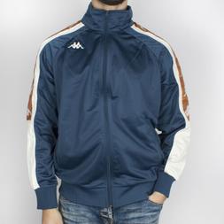 Felpa Kappa Uomo Blu in acetato a collo alto con zip e doppi
