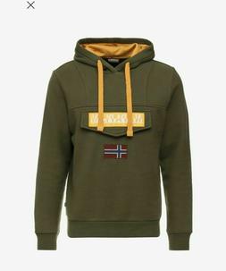 Felpa Napapijri Uomo Burgee 2 con Cappuccio Verde Green musk